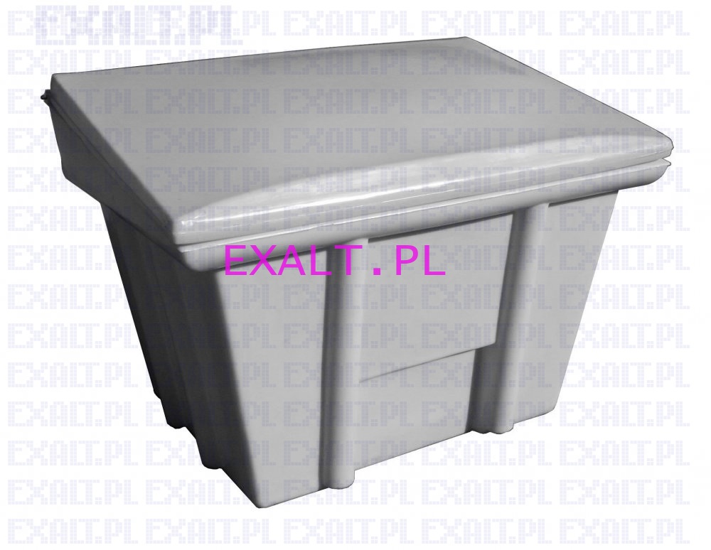 pojemnik na piasek lub inne kruszywa, polietylenowy, pojemno��: 360 litr�w (520kg), kolor: ��ty (RAL1021),
					wymiary (82cm x 110cm x 82cm), z otworem na �opat�