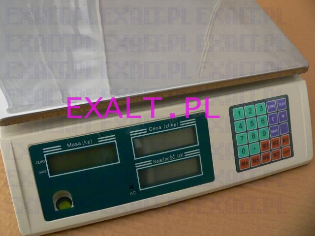 Waga kalkulacyjna LCD ACS-A, zakres waenia 30kg, dokadno 5g, na akumulator i na prd, bez legalizacji