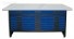 St� warsztatowy GSW 21 z blatem obitym blach�, kolor RAL 5017, niebieski