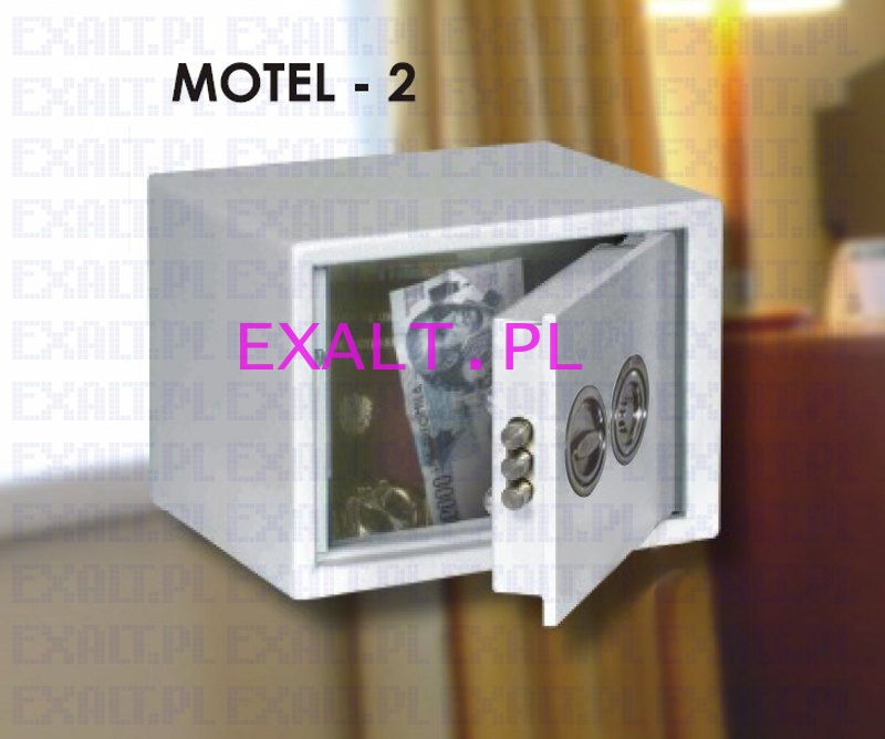 Sejf hotelowy MOTEL-2, wymiary zewn. 165x225x170 mm , masa wasna 9 kg, pojemno 4 litry, pokrto szyfrowe, kolor RAL-7035
