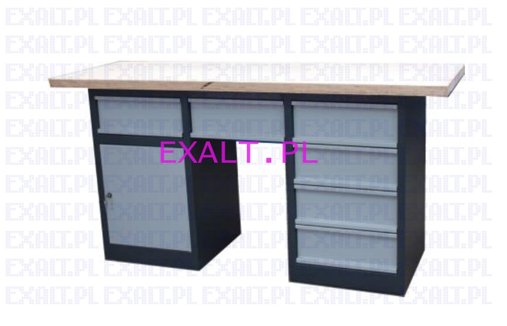 St warsztatowy standard ST-1, wymiar stou: 1500 x 600 mm + 3 moduy ST-s/-d-1/-4 szuflada/drzwi,szuflada/4 szuflady, kolor RAL-3020