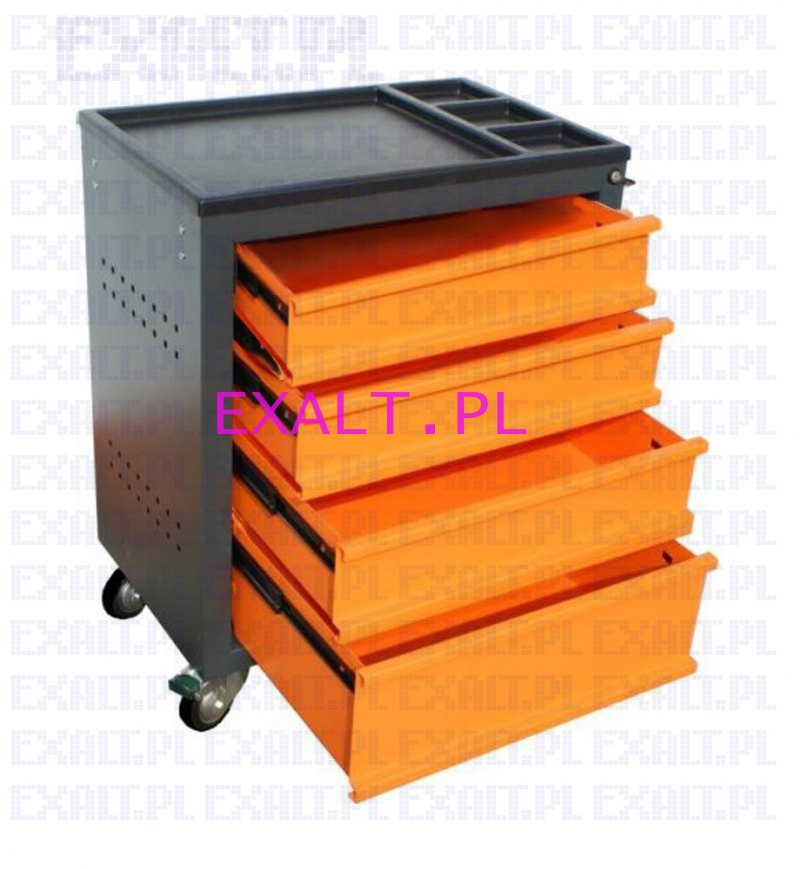 Wzek warsztatowy WSP-4 , 4 szuflady (120/120/180/200), wymiary wzka: wysoko 925mm, szeroko 666mm, gboko 430mm, kolor RAL-7032