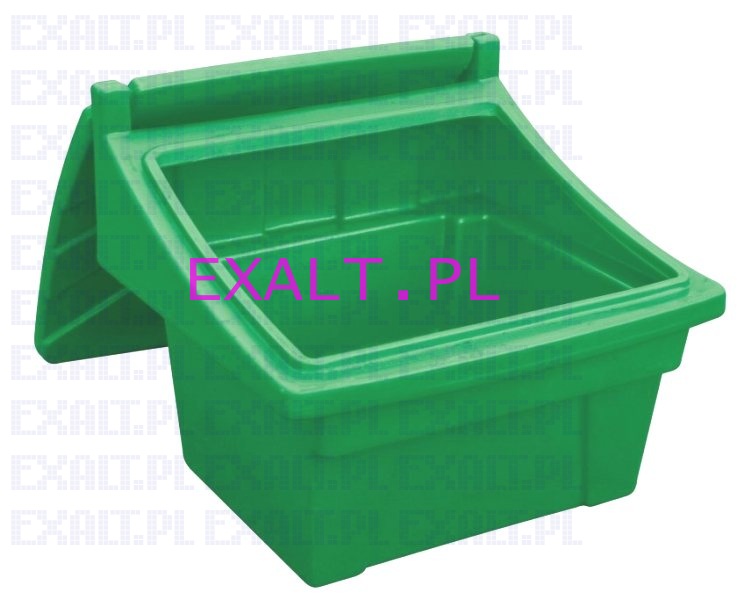 Pojemnik na piasek i sl, skrzynia na piasek i sl, pojemno 250L/360kg, kolor zielony z zamkniciem na kdk
