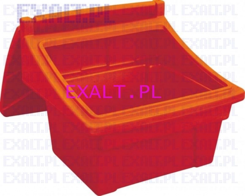 Pojemnik na piasek i sl, skrzynia na piasek i sl, pojemno 300L/420kg, kolor czerwony z zamkniciem na kdk