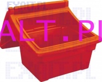 Pojemnik na piasek i sl, skrzynia na piasek i sl, pojemno 360L/520kg, kolor czerwony