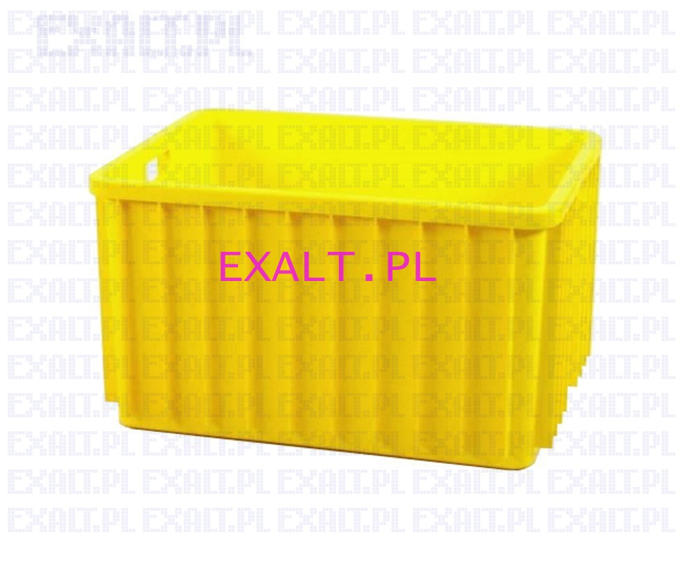 Pojemnik transportowy 80x60, kolor ��ty, wymiary zewn�trzne 800x600x450mm, wysoko�� przy sztaplowaniu 420mm