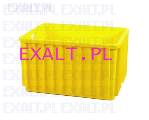 Pojemnik transportowy 80x60, kolor ��ty, wymiary zewn�trzne 800x600x450mm, wysoko�� przy sztaplowaniu 420mm