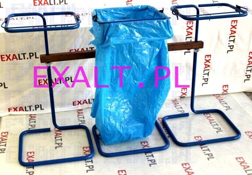 Kosz stojak na worki �mieciowe 3 x 120 litr�w, potr�jny bez pokryw, malowany proszkowo