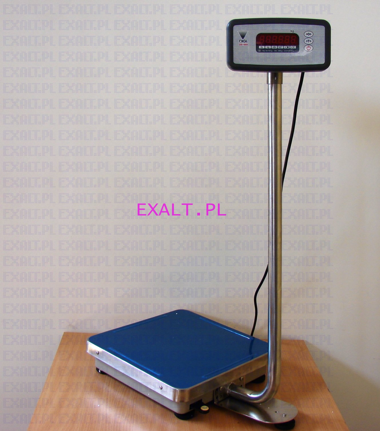 Waga elektroniczna magazynowa DS-560AP 150kg legalizowana z akumulatorem do podtrzymywania awaryjnego zasilania, szalka ze stali nierdzewnej