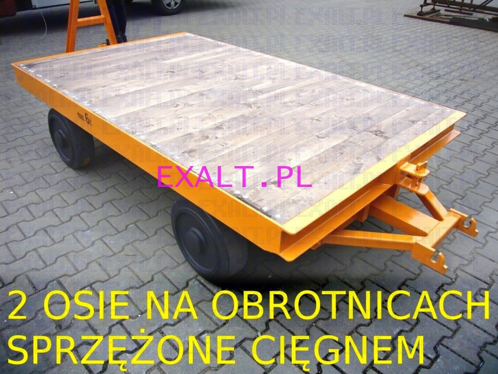 wzek transportowy do bardzo duych obcie, typ DD, nono 10 ton, wymiary platformy 2.5x2m (2 osie na obrotnicach)