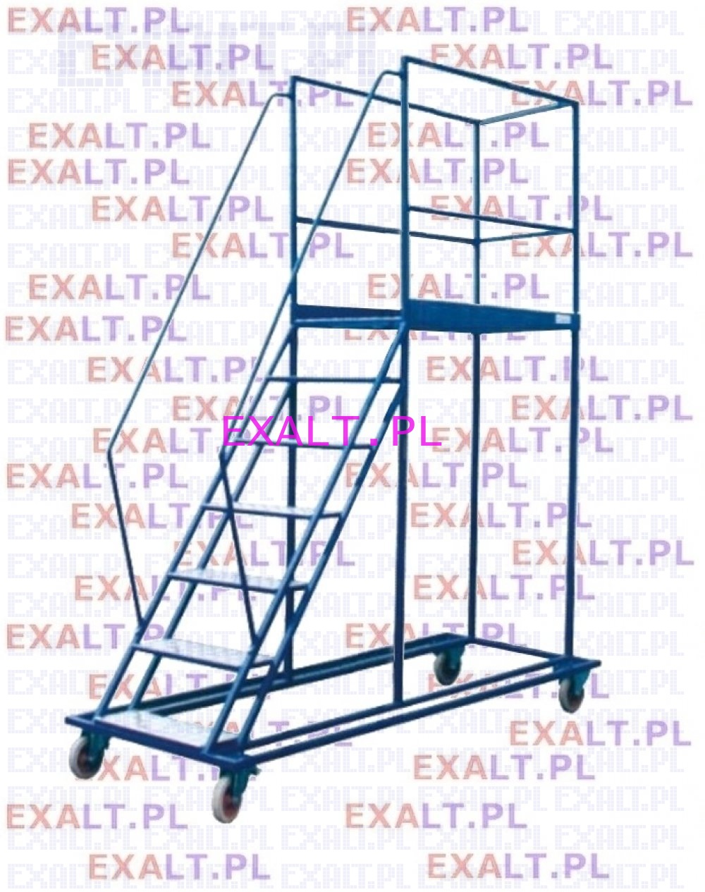 Pomost schodowy na kkach, dugo podium 150cm, model: WGP-100-150cm, liczba schodw: 3, wysoko: 100 cm