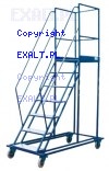 Pomost przejezdny (schody na kkach) WGP-250-PN, liczba schodw: 9, wysoko: 250 cm + barierki ochronne (PN-EN14122-3.2001)