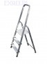 Drabina domowa aluminiowa DRALD 3, jednostronna, trzystopniowa, 2 stopnie + podest roboczy, wysoko drabiny do podestu 0,63 m