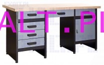 St warsztatowy - biurko mistrza GSM 06, kolor srebrzysty, siwy