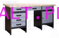 St warsztatowy - biurko mistrza GSM 06 FW, kolor srebrzysty, siwy