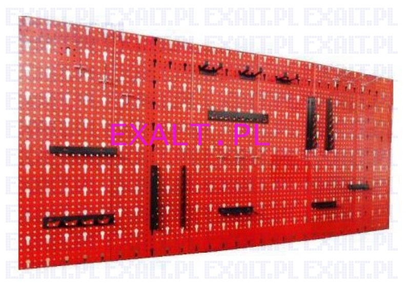 Zestaw: 6 x panel GSP01 plus zestaw 22 zawieszek do zawieszania narzdzi, kolor: czerwony