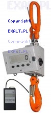 Waga hakowa EWD 50H, zakres 5000 kg, dziaka 2 kg + pilot radiowy (odczyt, sterowanie, 1000 pamici, RS232+kabel), z legalizacj w cenie