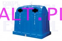 Pojemnik na odpady oglne i segregowane SuperLeader RSL03500BU, pojemno 3,5 m3, dugo 2,25 m, szeroko 1,42 m, wysoko 1,94 m, kolor niebieski