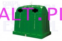 Pojemnik na odpady oglne i segregowane SuperLeader RSL03500GN, pojemno 3,5 m3, dugo 2,25 m, szeroko 1,42 m, wysoko 1,94 m, kolor zielony