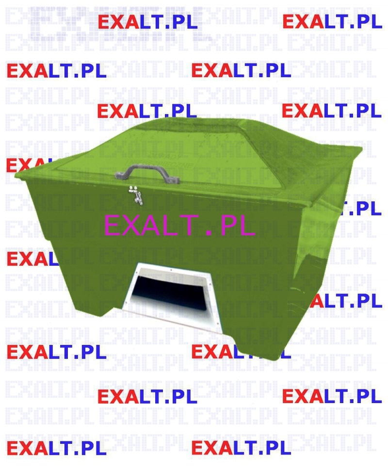 Skrzynia na sl, piasek i sorbent typ G1 450 litrw, wymiary: 550x1100x850 mm, dolne wybieranie, kolor: zielony