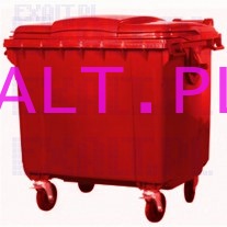 Pojemnik na odpady bytowe - model MGB 1100 FL czerwony, o pojemnoci 1100 litrw