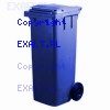 Pojemnik na odpady bytowe - model MGB 140 niebieski, o pojemnoci 140 litrw