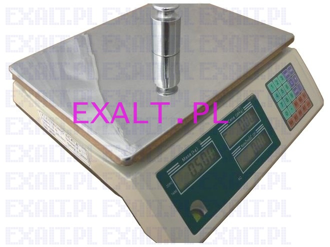 Waga kalkulacyjna LCD ACS-A, zakres waenia 30kg, dokadno 5g, na akumulator i na prd, bez legalizacji