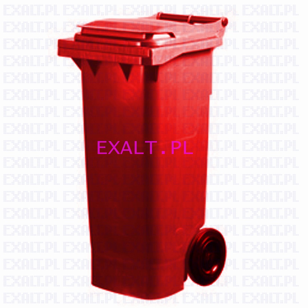 Pojemnik na odpady bytowe - model MGB 80 czerwony, o pojemnoci 80 litrw