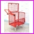 W�zek siatkowy na ko�ach o wymiarach 66x42x56 cm z siatki fi5, 50x50 mm, pokrywa zamykana na 2 niezale�ne zamki z atestem, wyposa�ona w blokad� przed samoczynnym zamkni�ciem, czerwony.