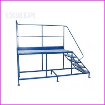 Podest stacjonarny 2090x800x1175 mm schodowy z por�czami krata wema