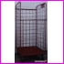 W�zek/kosz magazynowy, metalowy, platforma na 4 ko�ach, trzy �ciany sta�e i jedna ruchoma, no�no�� 400 kg, ko�a pe�ne fi 160, 2 sta�e 2 obrotowe