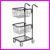 Ma�y w�zek z dwoma koszykami, wymiary: 660x385x1090 mm, 4 ko�a skr�tne w tym 2 z hamulcem, �adowno��: 35kg, (malowany proszkowo na kolor czarny matowy), model: Kongamek KM153-TTBS