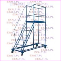 Pomost schodowy na kkach, dugo podium 150cm, model: WGP-250-150cm, liczba schodw: 9, wysoko: 250 cm