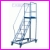 Pomost schodowy na koach WGP-275-S2, liczba schodw: 10, wysoko: 275 cm, wersja z suwanymi w d barierkami bocznymi na podecie