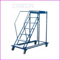 Pomost przejezdny (schody na k�kach) WGP-75-BB, liczba schod�w: 2, wysoko��: 75 cm bez barierek na g�rnym pode�cie, z cz�ciowo wystaj�cymi elementami na pode�cie