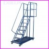 Pomost przejezdny (schody na ko�ach) WGP-200x2, liczba schod�w: 7, wysoko��: 200 cm, otwierane barierki boczne na pode�cie