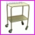 W�zek-stolik 2-p�kowy na k�kach metal-guma o �rednicy 100mm, wymiary 700x400x700mm, kolor popielaty