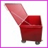 Wzek skrzyniowy zamykany o duej pojemnoci z wiekiem zamykanym bez zamka, pokrywa przystosowana do przewozu odpadw medycznych (kod odpadw: 18 01 03 i 18 01 06) - z otworem spustowym, WERSJA POWIKSZONA W STOSUNKU DO WS1-MED, kolor czerwony RAL 3000