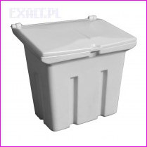 pojemnik na piasek lub inne kruszywa, polietylenowy, pojemno��: 160 litr�w (230kg), kolor: ��ty (RAL1021),
					wymiary (72cm x 75cm x 56cm), z zamykaniem na k��dk�