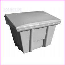 pojemnik na piasek lub inne kruszywa, polietylenowy, pojemno��: 360 litr�w (520kg), kolor: bordo (lub bia�y) (RAL1015),
					wymiary (82cm x 110cm x 82cm), z otworem na �opat�