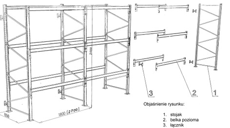 schemat budowy regalu