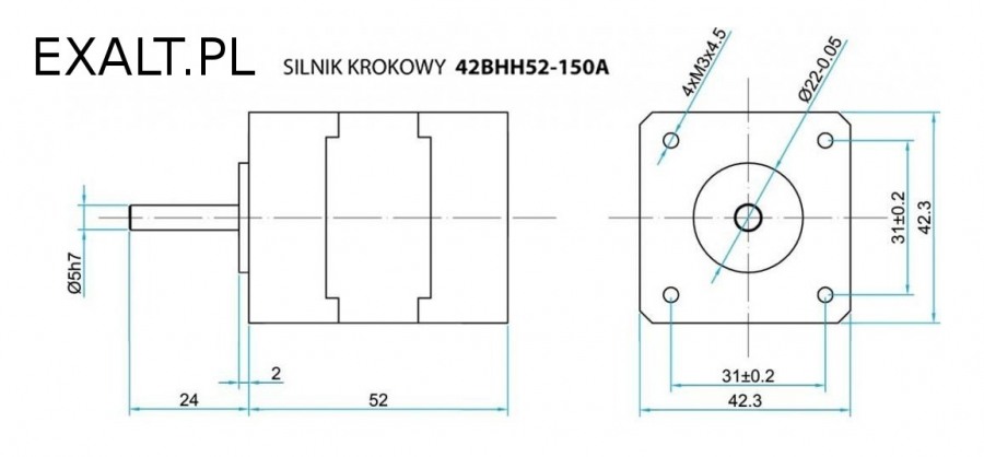 silnik krokowy 42bhh52-150a