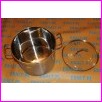 garnek ze stali nierdzewnej wysoki z pokrywk� szklan� 26cm/10.5L (prosty GASTRO HS-1105)