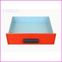 szuflada wysoka do biurek - front czerwony (szeroko mniejsza) bez segregatora