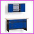 zestaw warsztatowy: st warsztatowy GSW-09 i szafka warsztatowa GSZW-03, kolor niebieski RAL5017
