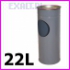 Koszopopielniczka (pojemnik na mieci z popielniczk) - rozmiar duy: rednica 28cm, wysoko 55cm, waga 3.9kg, pojemno 22L - kolor stalowo-srebrzysty
