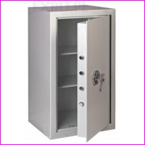 Sejf gabinetowy MNO-85, wymiary zewn. 866x490x420 mm , masa w�asna 123 kg, p�ek: 2, pojemno�� 82 litr�w, zamek na klucz, kolor RAL 1013