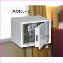 Sejf hotelowy MOTEL-2, wymiary zewn. 165x225x170 mm , masa wasna 9 kg, pojemno 4 litry, zamek na klucz, kolor RAL-1013