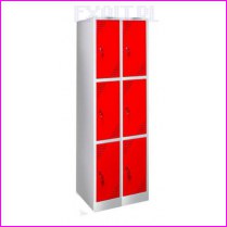 Szafa skrytkowa BS-6, 6 skrytek, wymiary szafki: wysoko�� 1850 mm, szeroko�� 600 mm, g��boko�� 500 mm, kolor RAL-6010