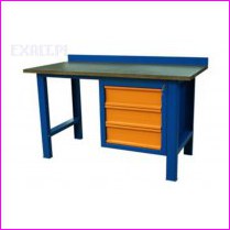 St� warsztatowy SP-P, wymiar sto�u: 1500 x 750 mm + modu� SS-3-P z szafk� o trzech szufladach o wymiarach 620 x 580 x 650 mm, kolor RAL-7035
